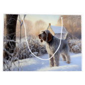Spinone Italiano Let It Snow Kerstmis Groot Cadeauzakje (Achterkant)