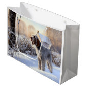 Spinone Italiano Let It Snow Kerstmis Groot Cadeauzakje (Voorkant Gekanteld)