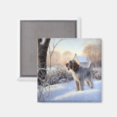 Spinone Italiano Let It Snow Kerstmis Magneet (Voorkant / Achterkant)