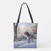 Spinone Italiano Let It Snow Kerstmis Tote Bag (Achterkant)