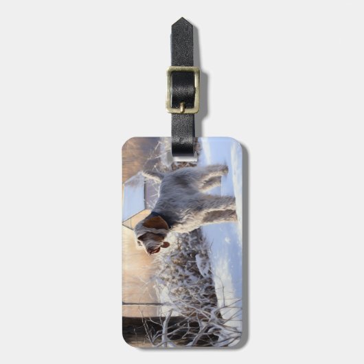 Spinone Italiano liet het sneeuwen Kerstmis Bagagelabel (Voorkant verticaal)