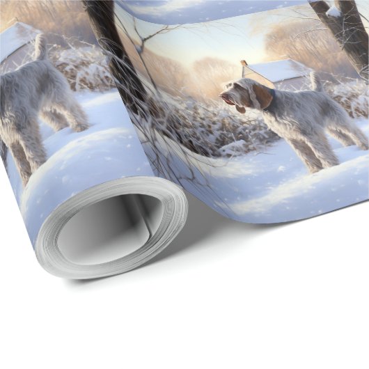 Spinone Italiano liet het sneeuwen Kerstmis Cadeaupapier (Rol Hoek)