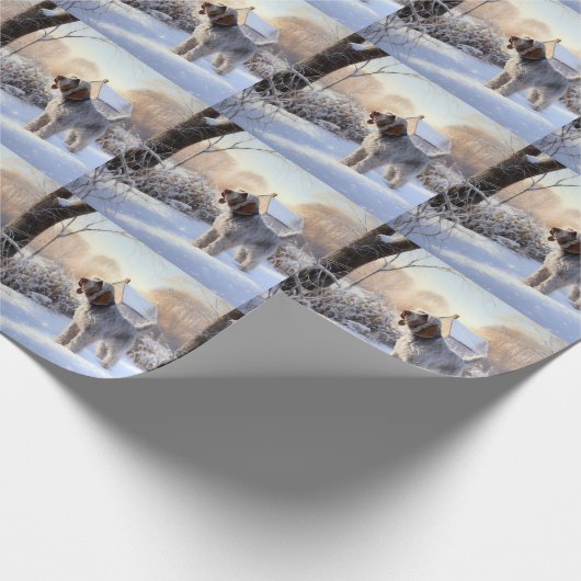 Spinone Italiano liet het sneeuwen Kerstmis Cadeaupapier (Hoek)