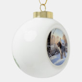 Spinone Italiano liet het sneeuwen Kerstmis Keramische Bal Ornament (Links)