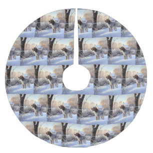 Spinone Italiano liet het sneeuwen Kerstmis Kerstboom Rok