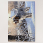 Spinone Italiano liet het sneeuwen Kerstmis Legpuzzel (Verticaal)