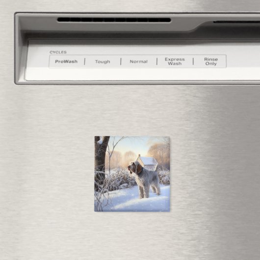 Spinone Italiano liet het sneeuwen Kerstmis Magneet (Insitu (Vaatwasser))