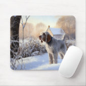 Spinone Italiano liet het sneeuwen Kerstmis Muismat (Met muis)