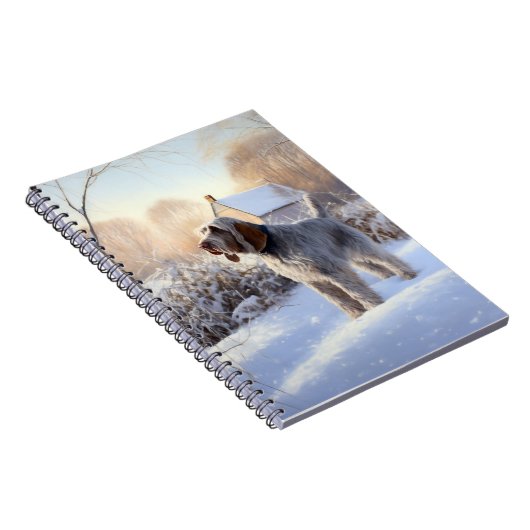 Spinone Italiano liet het sneeuwen Kerstmis Notitieboek (Rechterzijde)