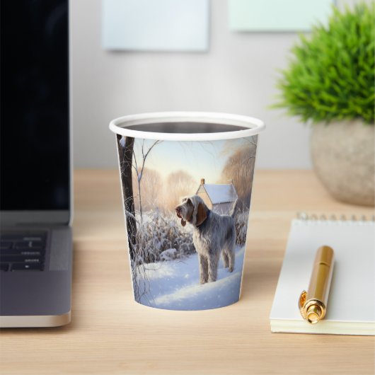 Spinone Italiano liet het sneeuwen Kerstmis Papieren Bekers (Insitu)