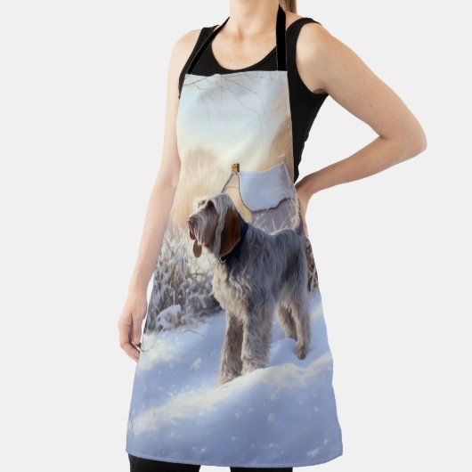 Spinone Italiano liet het sneeuwen Kerstmis Schort (Insitu)