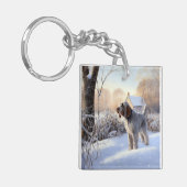Spinone Italiano liet het sneeuwen Kerstmis Sleutelhanger (Voorkant Links)