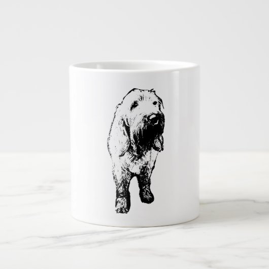Spinone Italiano Mug – Standing Ink Dog Art Grote Koffiekop (Voorkant)