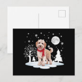 Spinone Italiano onder maanlicht Sneeuwkerst Feestdagenkaart (Voorkant / Achterkant)