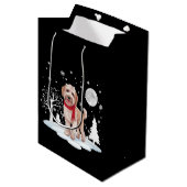 Spinone Italiano onder maanlicht Sneeuwkerst Medium Cadeauzakje (Voorkant Gekanteld)