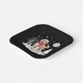 Spinone Italiano onder maanlicht Sneeuwkerst Papieren Bordje (Gebogen)