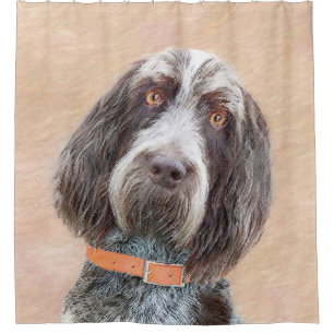 Spinone Italiano Painting - Cute Original Dog Art Douchegordijn