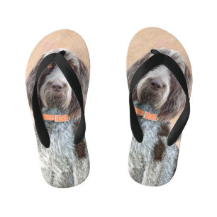 Spinone Italiano Painting - Cute Original Dog Art Kinder Teenslippers
