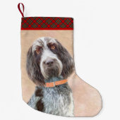 Spinone Italiano Painting - Cute Original Dog Art Kleine Kerstsok (Voorkant)