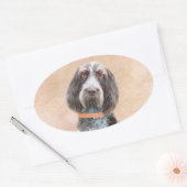 Spinone Italiano Painting - Cute Original Dog Art Ovale Sticker (Envelop)