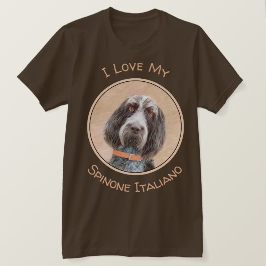 Spinone Italiano Painting - Cute Original Dog Art T-shirt (Design voorkant)