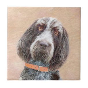Spinone Italiano Painting - Cute Original Dog Art Tegeltje