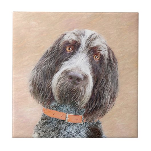 Spinone Italiano Painting - Cute Original Dog Art Tegeltje (Voorkant)