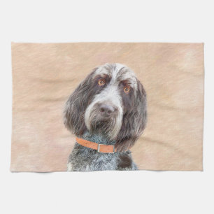 Spinone Italiano Painting - Cute Original Dog Art Theedoek