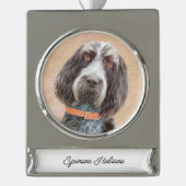 Spinone Italiano Painting - Cute Original Dog Art Verzilverd Banner Ornament (Voorkant)