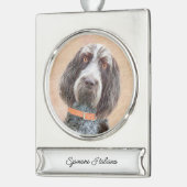 Spinone Italiano Painting - Cute Original Dog Art Verzilverd Banner Ornament (Links)