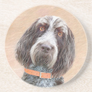 Spinone Italiano Painting - Cute Original Dog Art Zandsteen Onderzetter