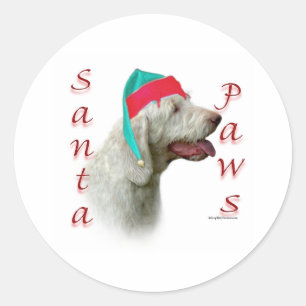Spinone Italiano Santa Paws Ronde Sticker