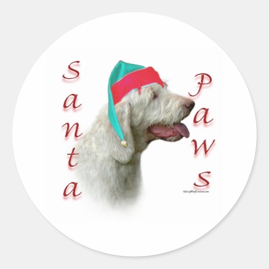Spinone Italiano Santa Paws Ronde Sticker (Voorkant)