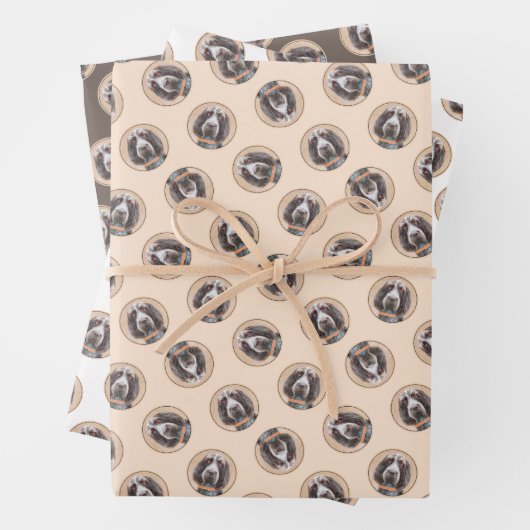 Spinone Italiano Schilderij Bruin Roan Schattigee  Inpakpapier Vel (In situ)