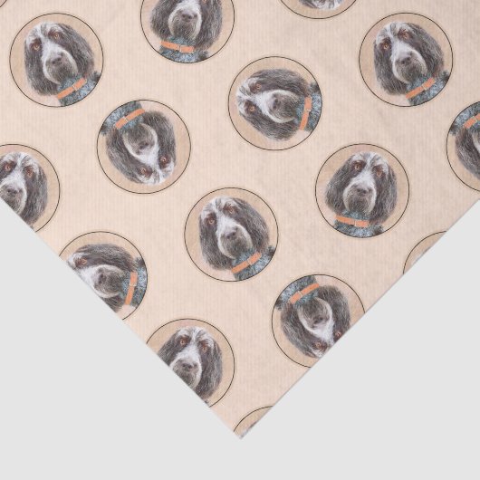 Spinone Italiano Schilderij Bruin Roan Schattigee  Tissuepapier (Detail)