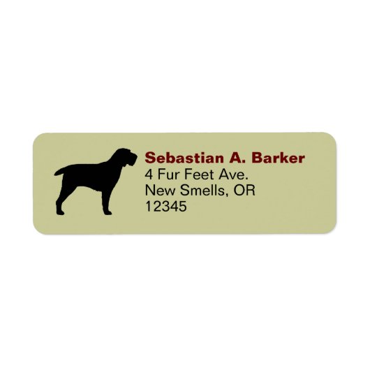Spinone Italiano Silhouette Return Address Custom Etiket (Voorkant)