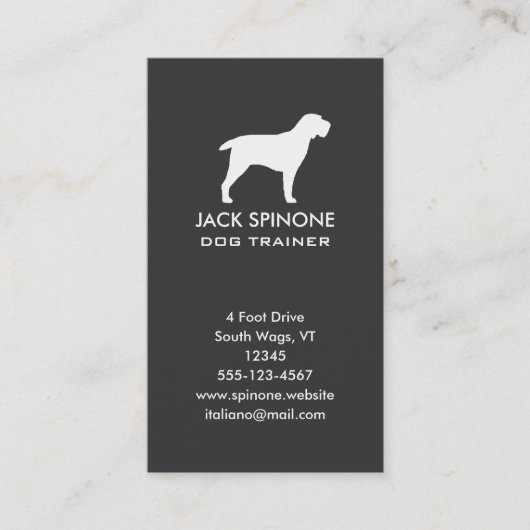 Spinone Italiano Silhouette Verticaal Visitekaartje (Voorkant)
