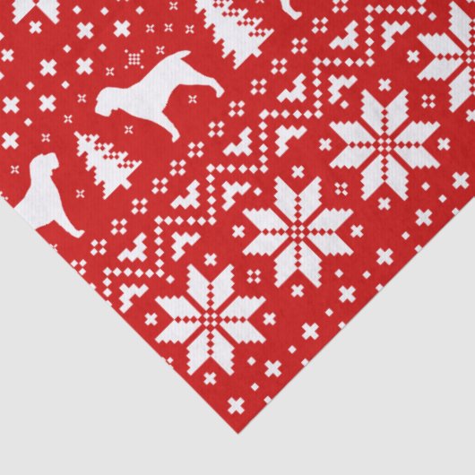 Spinone Italiano Silhouettes kerstpatroonrood Tissuepapier (Detail)