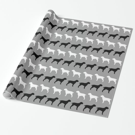 Spinone Italiano Silhouettes Pattern Cadeaupapier (Uitgerold)