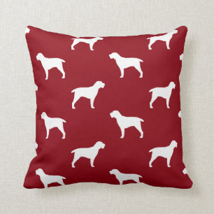 Spinone Italiano Silhouettes Pattern Red Kussen