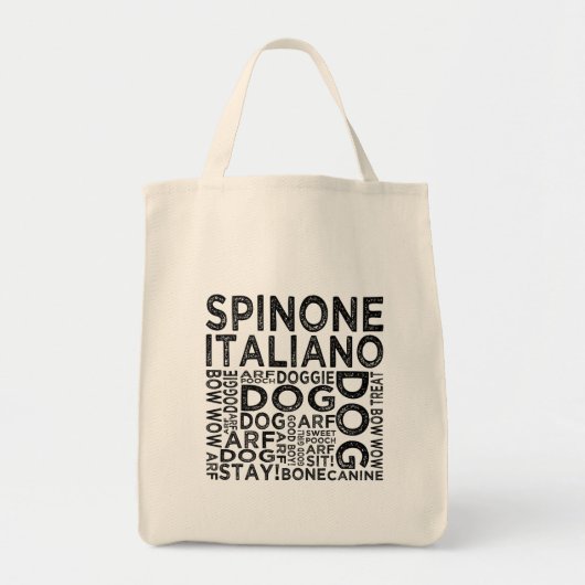 Spinone Italiano Typografie Tote Bag (Voorkant)