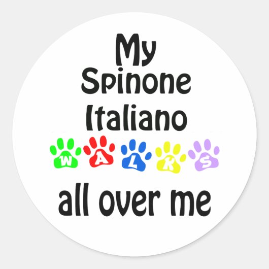 Spinone Italiano wandelingen ontwerp Ronde Sticker (Voorkant)