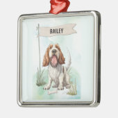 Spinone Italiano Watercolor Personalized Dog Metalen Ornament (Links)