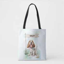 Spinone Italiano Watercolor Personalized Dog Tote Bag