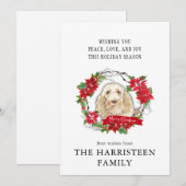 Spinone Italiano Waterverf Poinsettia Kerstmis Feestdagenkaart (Voorkant / Achterkant)