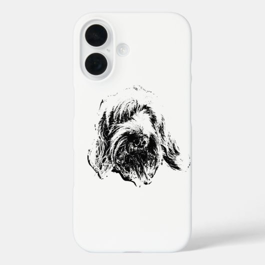 Spinone Phone Case – Dog Head Sketch in Ink (Achterkant)
