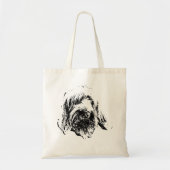 Spinone Tote Bag – Minimalist Dog Head Sketch (Voorkant)