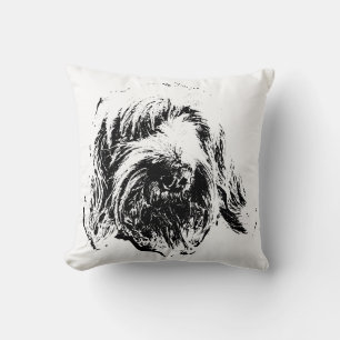 Spinone Worpillow – Zwarte Inkt Hond Portret Kussen