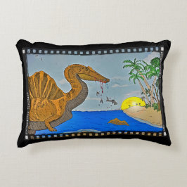 Spinosaurus Beach Throw Pillow Black Pillow Accent Kussen