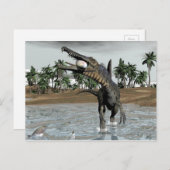 Spinosaurus dinosaur die vis eet - 3D rendering Briefkaart (Voorkant / Achterkant)